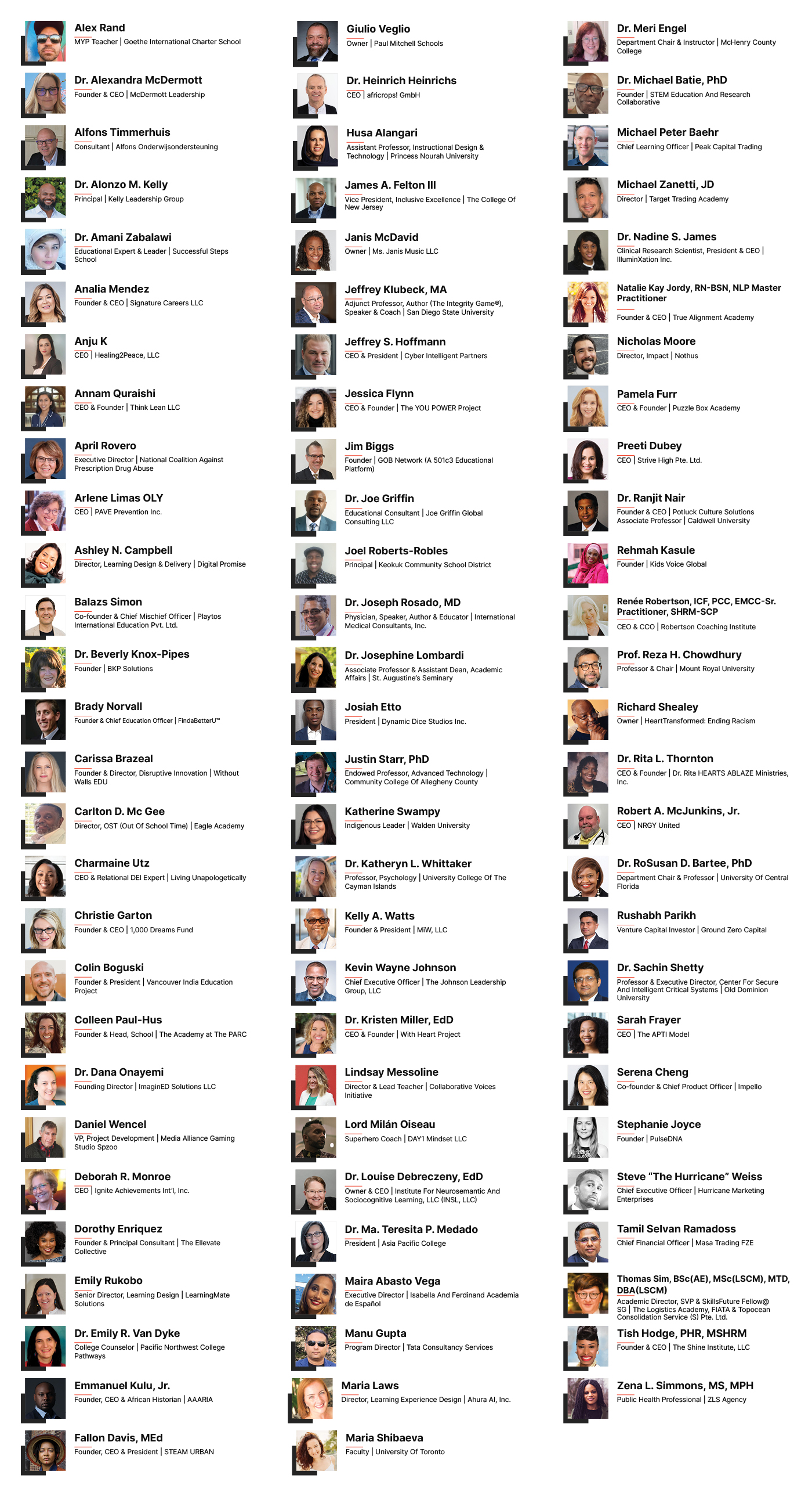 Website Leadership Awardees
