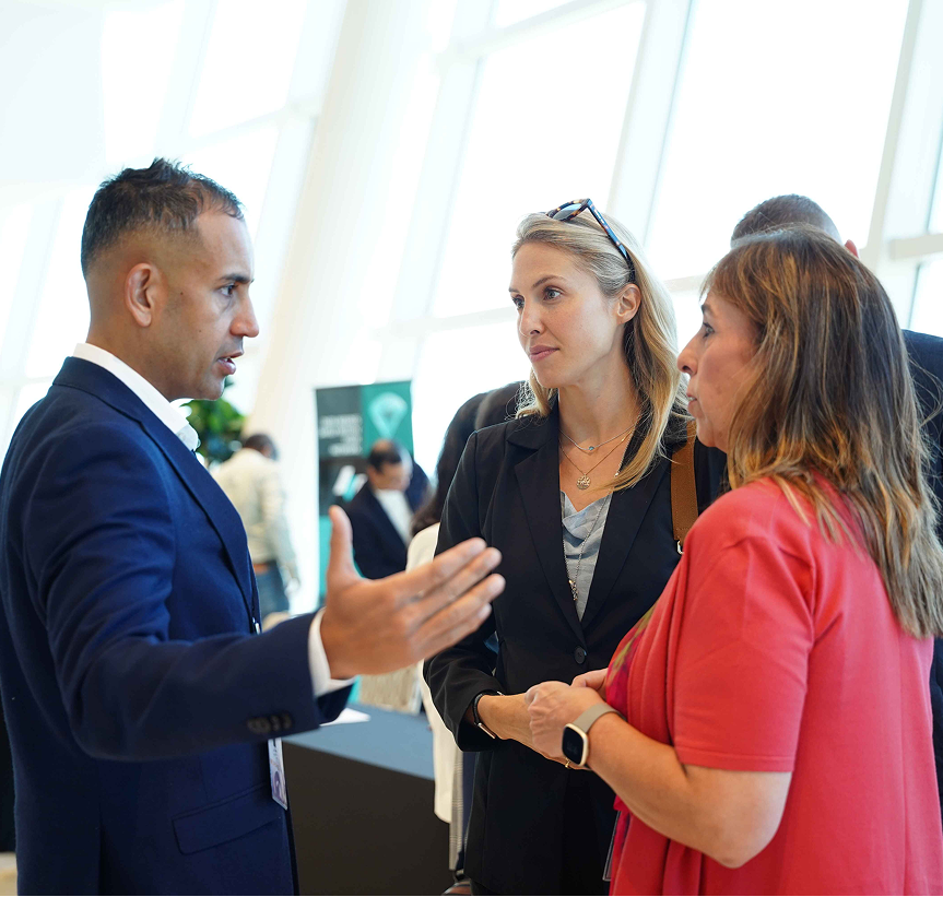 Business networking at conference